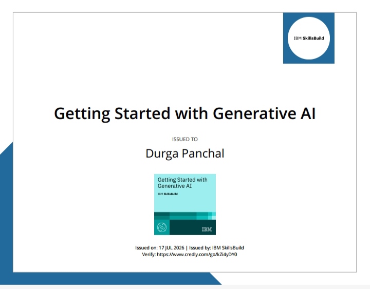 IBM SkillsBuild Generative AI Certificate